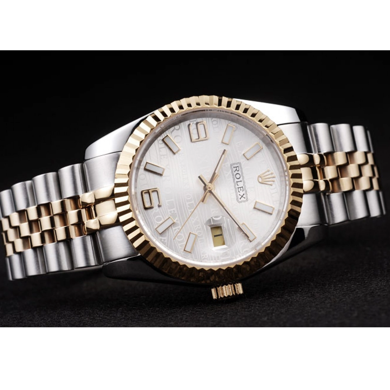 Best AAA Replica Sites DateJust Rolex Steel Stainless Dial 98084 Plated Tone 18k Silver Gold Two 0717